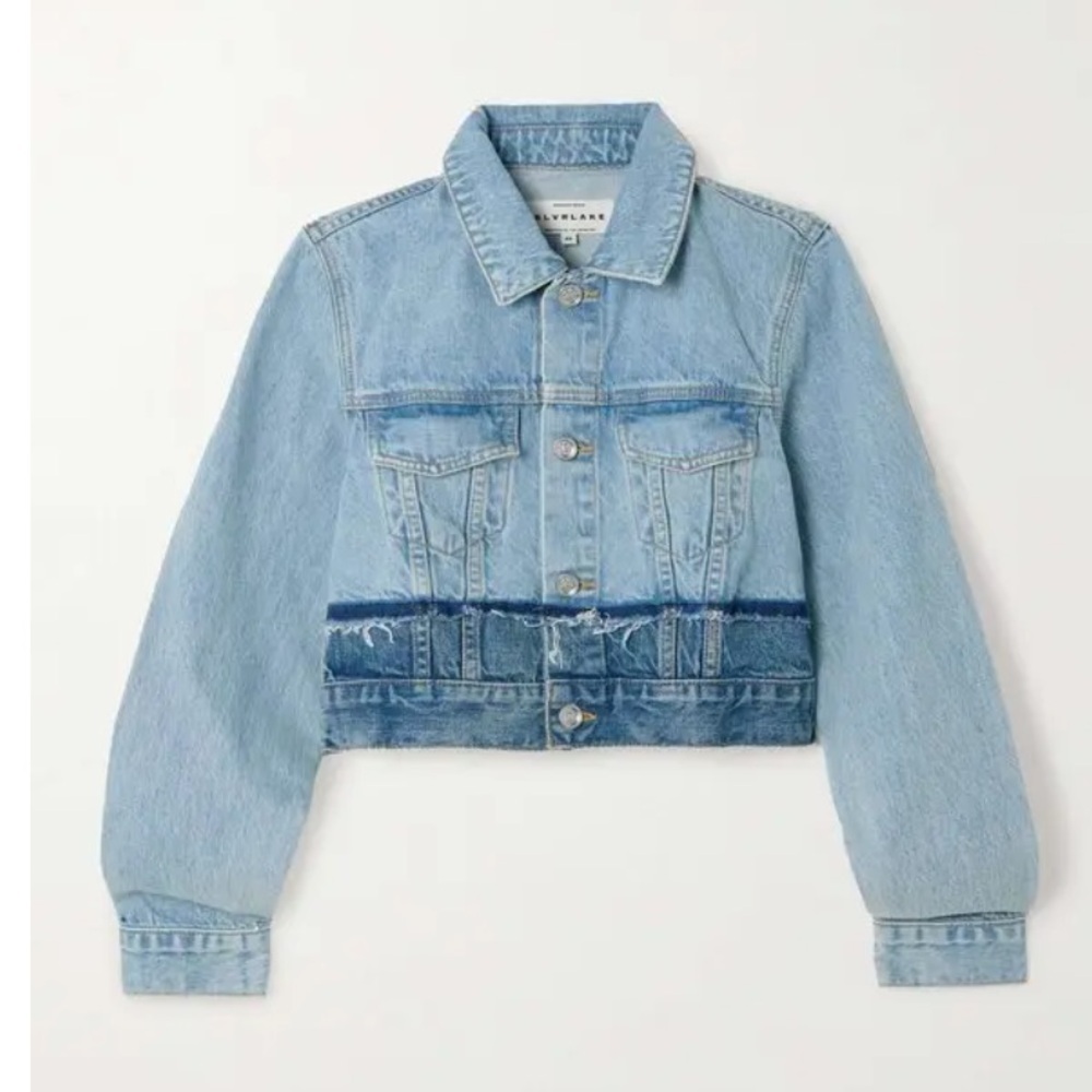 SLVRLAKE Rework Two-Tone Denim Jacket Washed In Valley NWOT - Picture 3 of 15
